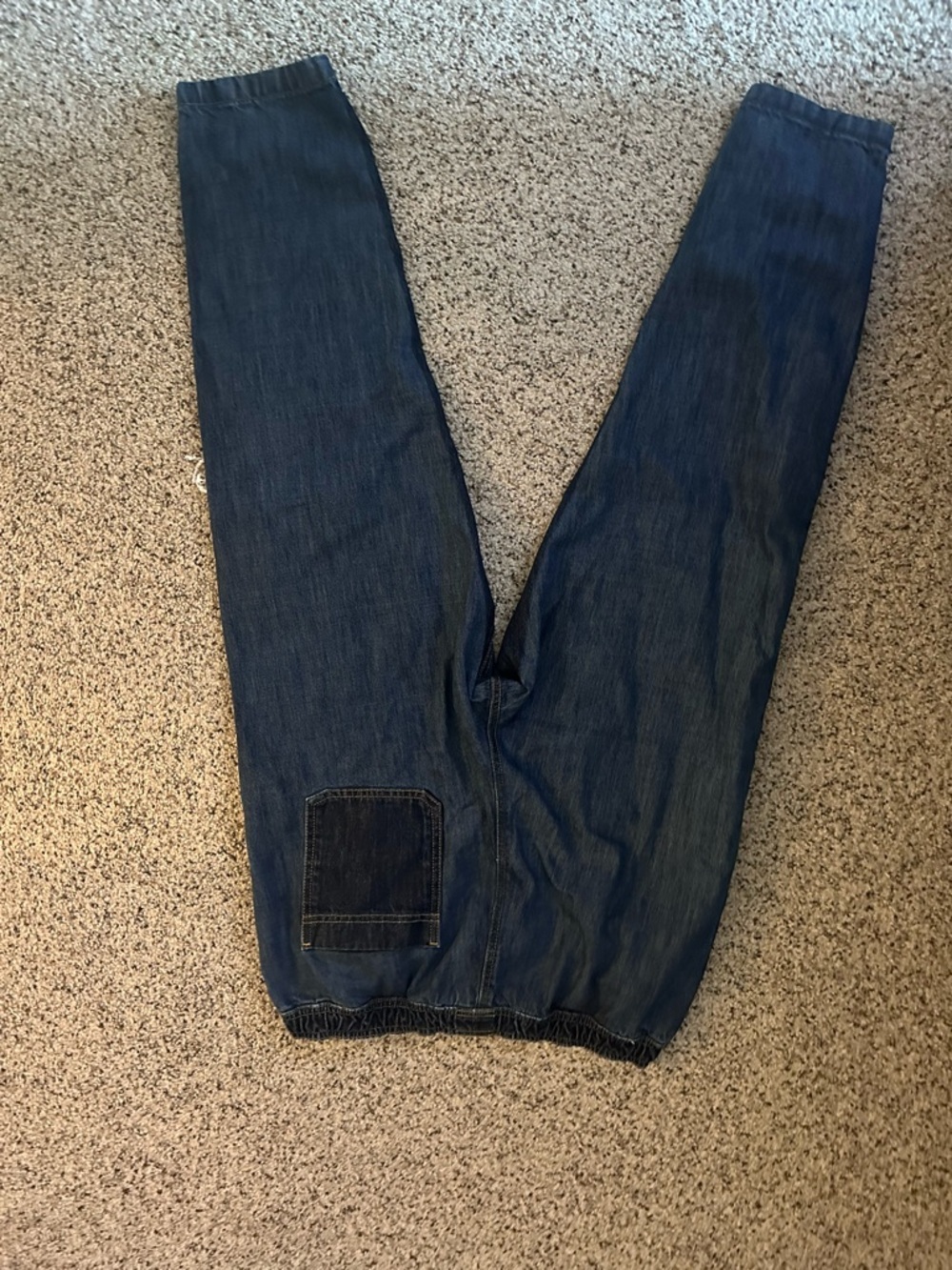 Sun & Stone Women’s Pull On Jogger Style Patchwork detail jeans size Large - Picture 7 of 10